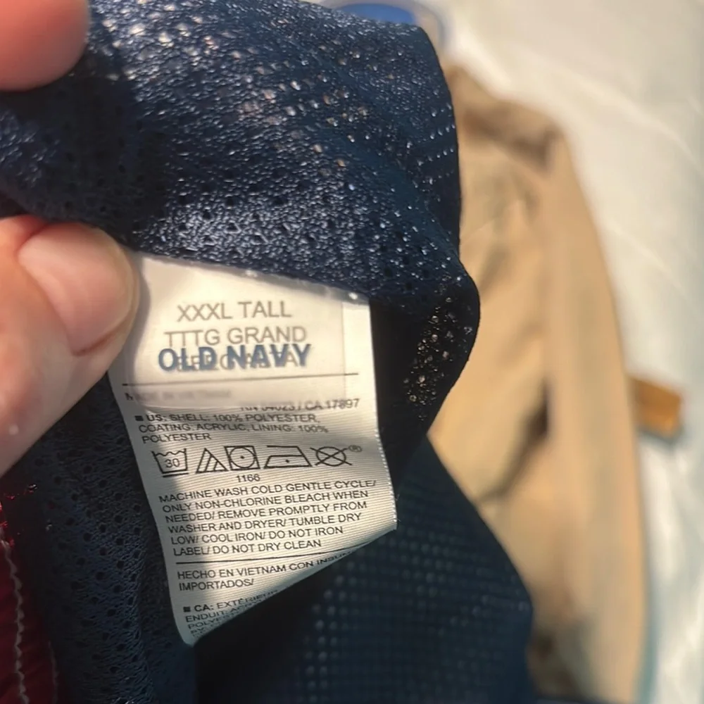 Old Navy Red and White Swim Trunks with Patriotic Flair